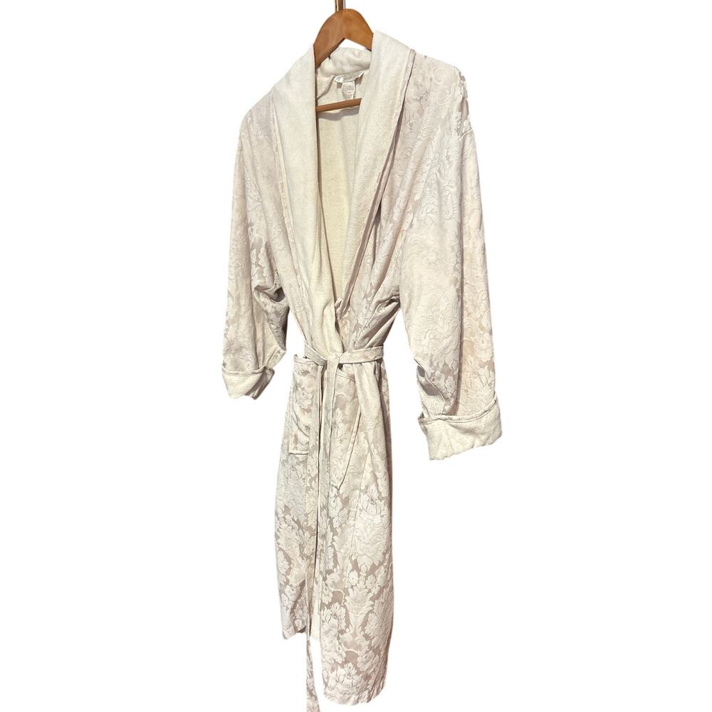 Vintage VICTORIAS SECRET Gold Label Long Robe Damask French Terry Size Small XS